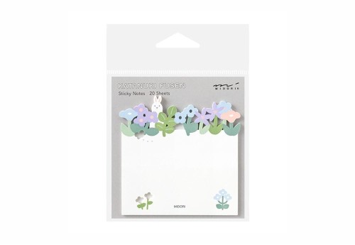 Midori Karteczki Samoprzylepne Katanuki Fusen Sticky Notes Królik i Kwiaty