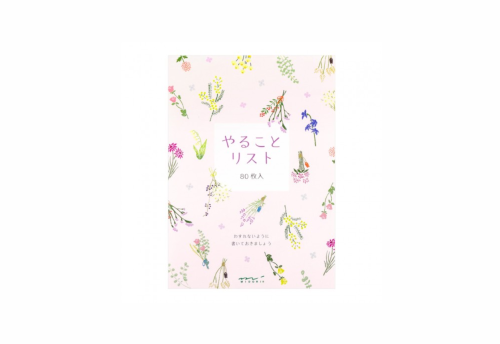 Midori Notes To Do Memo Pad Kwiaty 