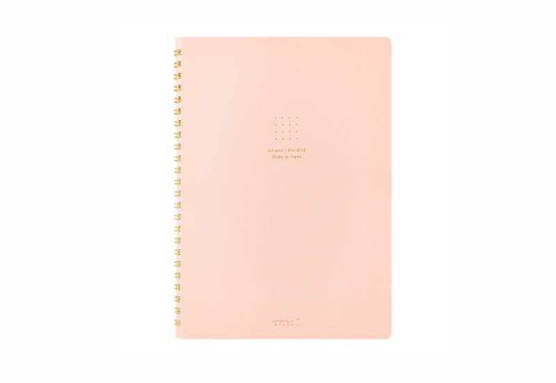midori notes na spirali dot grid colour pad różowy.png