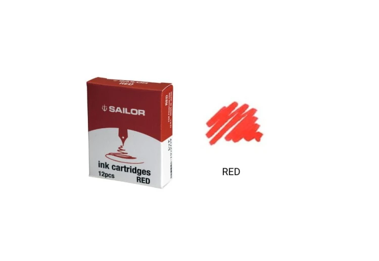 NOTEKA Sailor naboje jentle ink atramentowe red czerwone.jpg