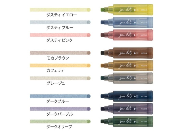 Noteka Zakreślacze Midori Connecting Pen Join Dots Grayish tone (4).jpg