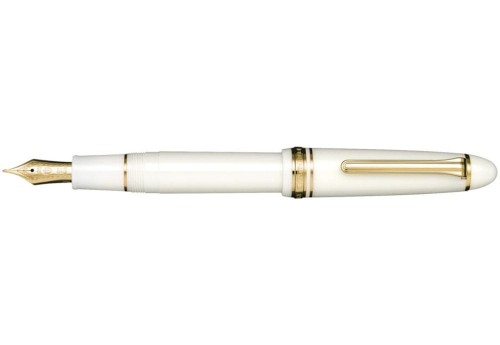 NOTEKA Sailor 1911 Large Gold Trim Pióro Wieczne White Białe 21k.jpg