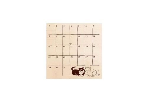 Beverly Stempel Stamp Irodori Rubber Stamp Cat Monthly Calendar NOTEKA.jpg