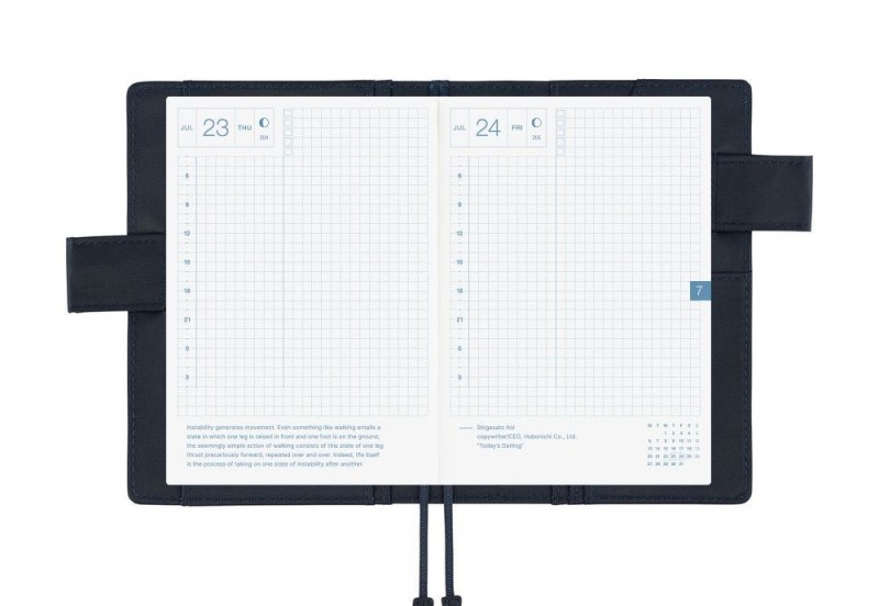 Hobonichi Techo Original A6 Cover Colors: Black x Clear Blue