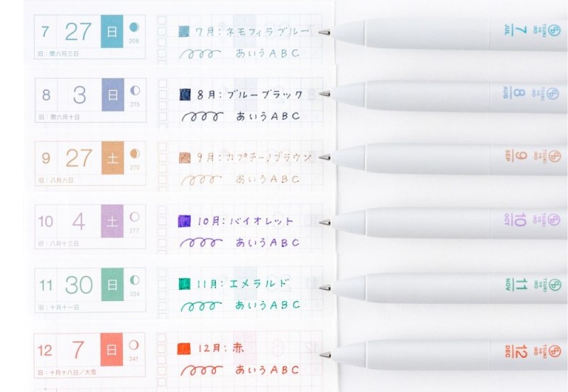 Hobonichi Techo TSUKI no IRO_ Uniball One - zestaw długopisów żelowych (4).jpg