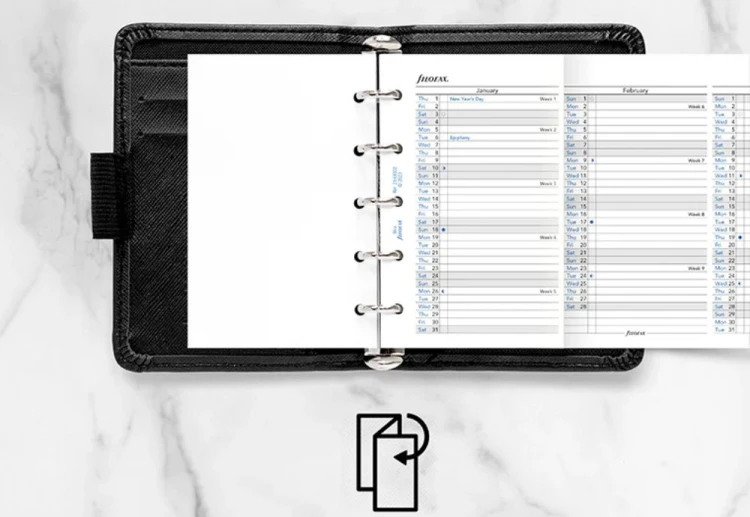 Filofax wkład kalendarzowy Vertical Year Planner 2026 mini NOTEKA (3).jpg