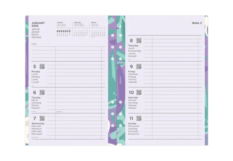 Filofax wkład Floral Illustrated Diary Refill Pack - A5 2026 Multilanguage NOTEKA (4).jpg