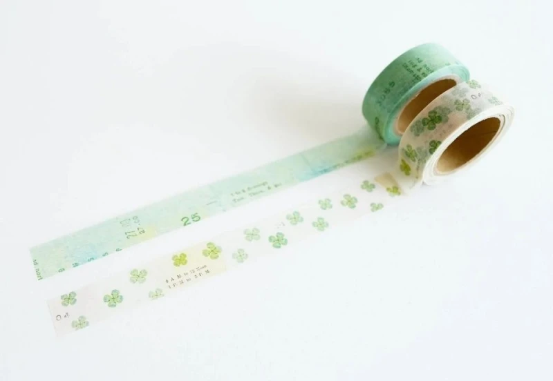 Yohaku Masking Tape Taśma Washi - White clover (3).jpg