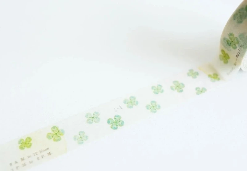Yohaku Masking Tape Taśma Washi - White clover (4).jpg