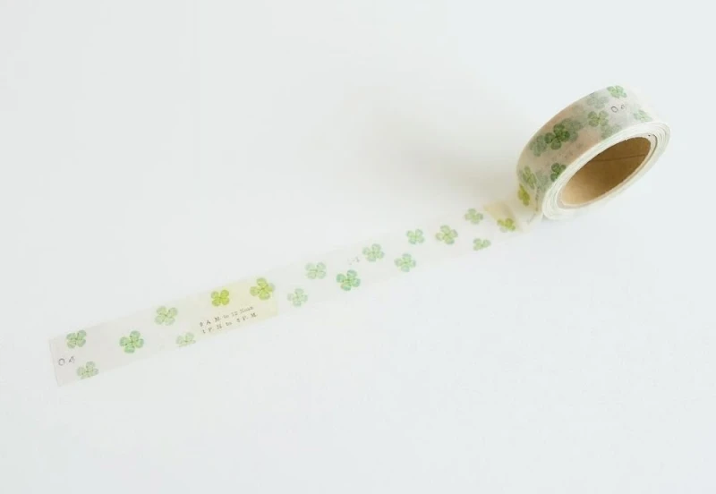Yohaku Masking Tape Taśma Washi - White clover (5).jpg