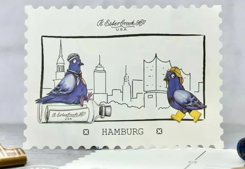 Zestaw Esterbrook Atrament + Stempel  Pigeon Poop Hamburg NOTEKA (6).jpg