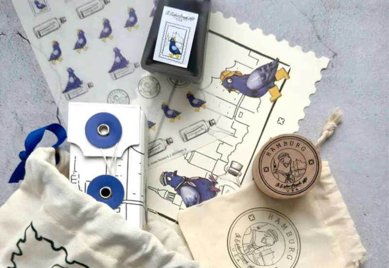 Zestaw Esterbrook Atrament + Stempel  Pigeon Poop Hamburg NOTEKA.jpg