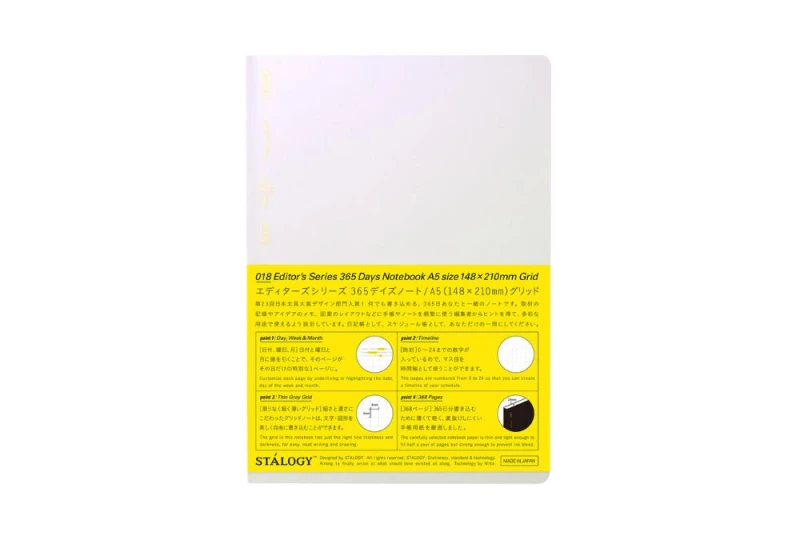 Stalogy notes w kratkę A5 365 days Aurora White NOTEKA.jpg