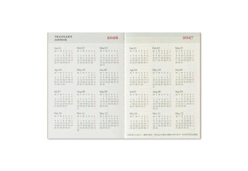 Traveler's Notebook Diary 2026 kalendarz passport size NOTEKA (3).jpg