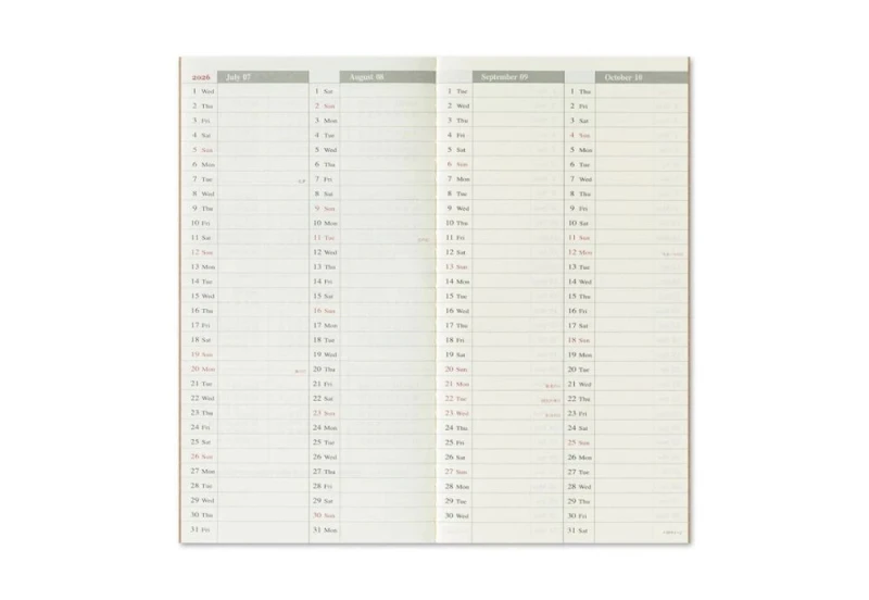 Traveler's Notebook Diary 2026 kalendarz regular size NOTEKA (4).jpg