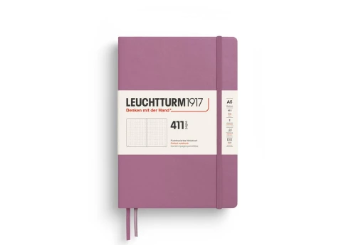 Leuchtturm1917 A5 411 stron: notes w kropki - brudny róż