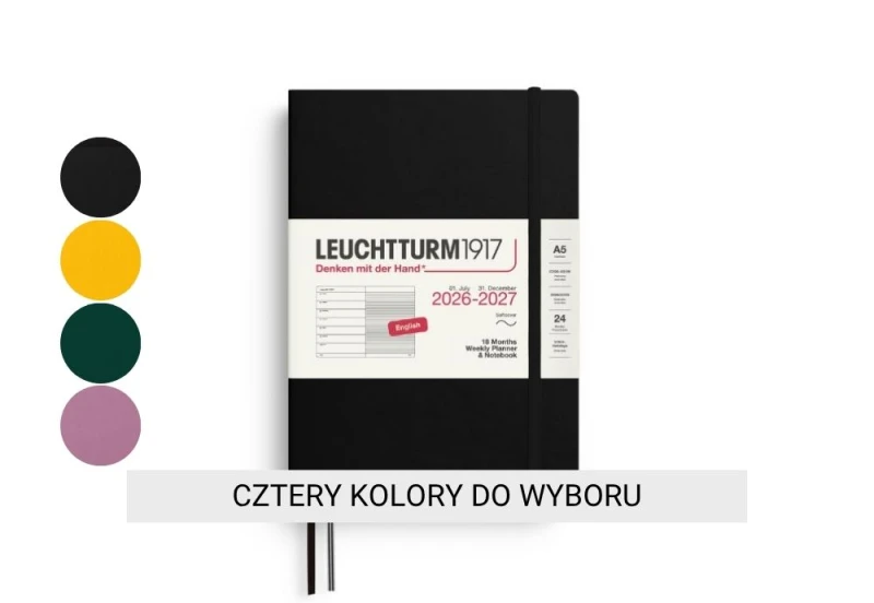 Leuchtturm1917 Kalendarz tygodniowy akademicki 2026 2027 A5 18 miesięczny miękka okładka układ poziomy.jpg