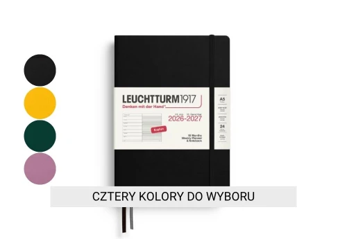 Leuchtturm1917 Kalendarz tygodniowy akademicki 2026/2027 A5 18-miesięczny - twarda okładka - układ poziomy