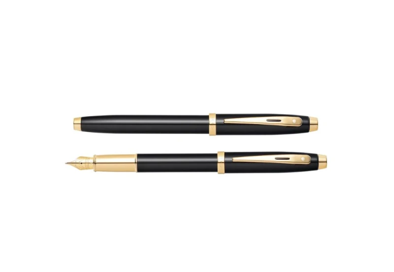 Sheaffer 100 pióro wieczne glossy black with gold NOTEKA.jpg