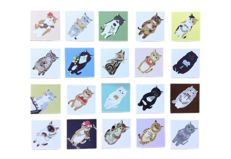 4legs mini card zestaw mini kartek w kotki NOTEKA.jpg