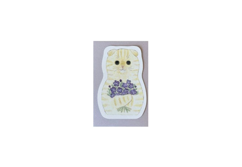 4Legs Mini Card Mini kartka z kopertą - Kot z bukietem NOTEKA.jpg