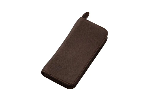 Pilot Leather Case Zipper 3 Pens Skórzany piórnik - brązowy