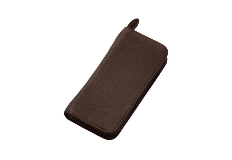 Pilot Piórnik Skórzany leather case zipper brown NOTEKA.jpg