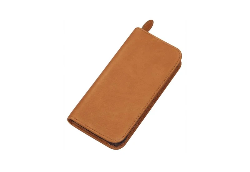 Pilot Piórnik Skórzany leather case zipper camel NOTEKA.jpg