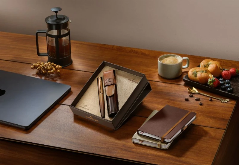 Sheaffer zestaw coffee edition długopis VFM + etui coffee NOTEKA (5).jpg