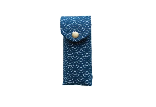 Kyoku Haku Pen Case Indigo Dyed Seigaiha - piórnik na 2 instrumenty