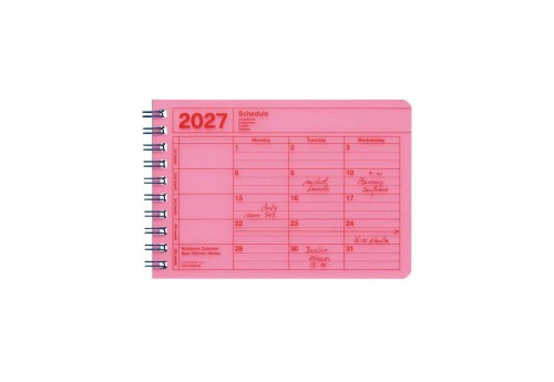 kalendarz miesięczny 2027 mark's japan XS neon pink NOTEKA.jpg