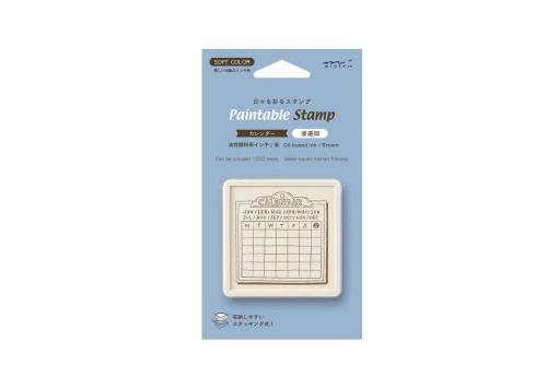 Midori pieczątka Paintable Stamp Pre-inked Soft Color Brązowa - Kalendarz