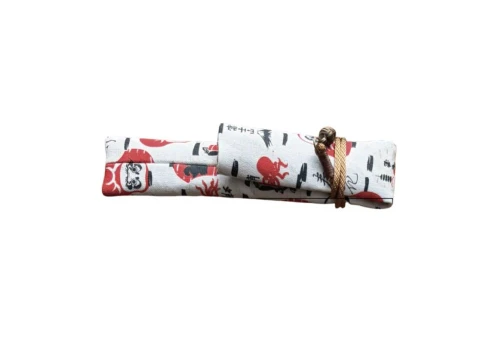 Kyoku Haku Single Pen Sleeve Daruma Pattern White - etui na pióro