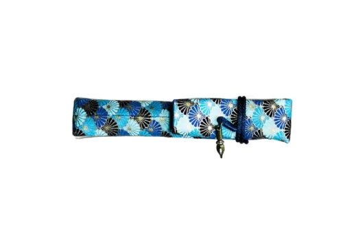 Kyoku Haku Single Pen Sleeve Kiku Pattern Blue - etui na pióro