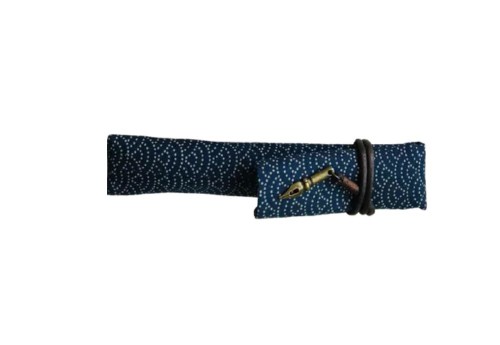 Kyokuhaku Japanese kiku pattern Pen Sleeve dark blue NOTEKA.jpg