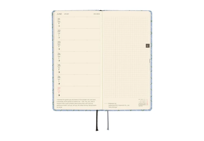 Hobonichi Techo Weeks 2027 Shirt Fabric_ Graph Plaid  - kalendarz tygodniowy ENG NOTEKA (5).jpg