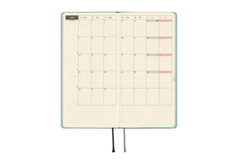 Hobonichi Techo Weeks 2027 Paper Series_ Frosty Jade  - kalendarz tygodniowy ENG NOTEKA (4).jpg