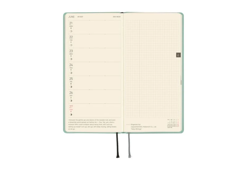 Hobonichi Techo Weeks 2027 Paper Series_ Frosty Jade  - kalendarz tygodniowy ENG NOTEKA (5).jpg