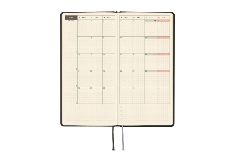 Hobonichi Techo Weeks 2027 Paper Series_ Black Argyle  - kalendarz tygodniowy ENG NOTEKA (4).jpg