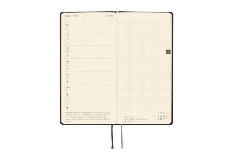 Hobonichi Techo Weeks 2027 Paper Series_ Black Argyle  - kalendarz tygodniowy ENG NOTEKA (5).jpg