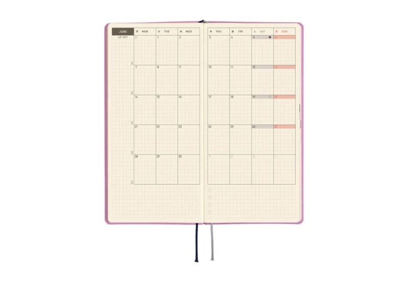 Hobonichi Techo Weeks 2027 Smooth_ Lavender Milk  - kalendarz tygodniowy ENG NOTEKA (4).jpg