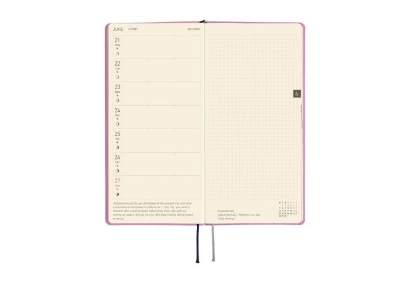 Hobonichi Techo Weeks 2027 Smooth_ Lavender Milk  - kalendarz tygodniowy ENG NOTEKA (5).jpg