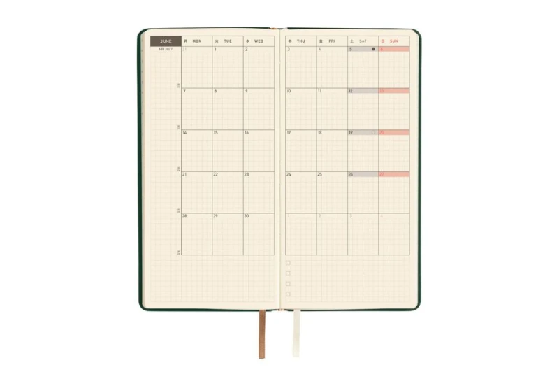 Hobonichi Techo Weeks 2027  Leather_ Forest Green  - kalendarz tygodniowy ENG NOTEKA (4).jpg