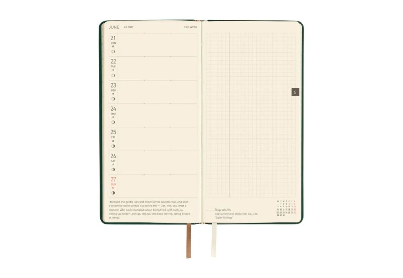 Hobonichi Techo Weeks 2027  Leather_ Forest Green  - kalendarz tygodniowy ENG NOTEKA (5).jpg