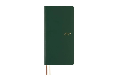 Hobonichi Techo Weeks 2027 Leather: Forest Green - kalendarz tygodniowy ENG / Jan Start