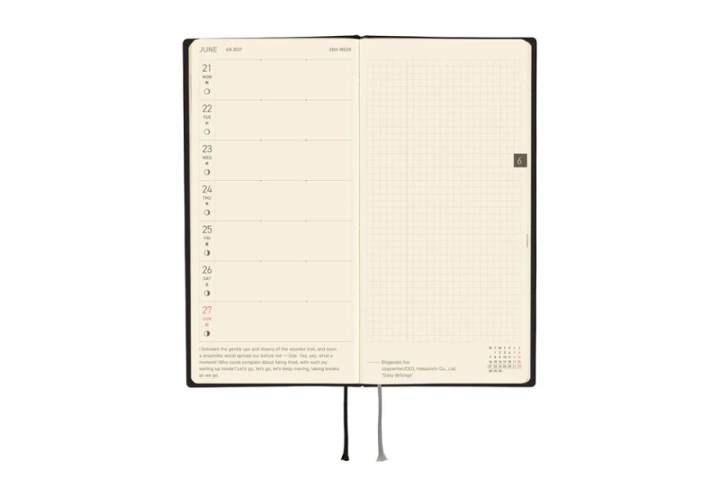 Hobonichi Techo Weeks 2027 White Line Black NOTEKA (5).jpg