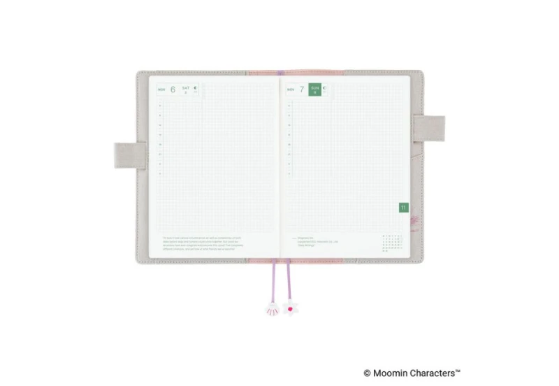Hobonichi Techo Cousin A5 Cover Moomin_ My Yard (Pink Gray) NOTEKA (6).jpg