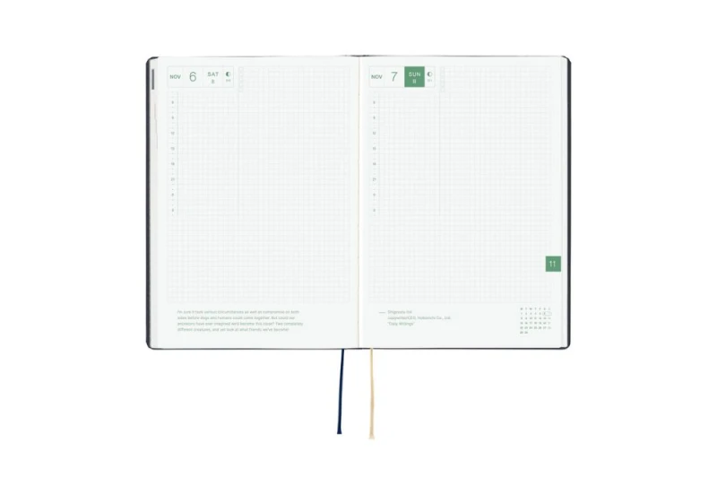 Hobonichi Techo HON A5 2027 Slash (Navy) - kalendarz dzienny ENG _ Jan Start _ Mon Start NOTEKA (4).jpg