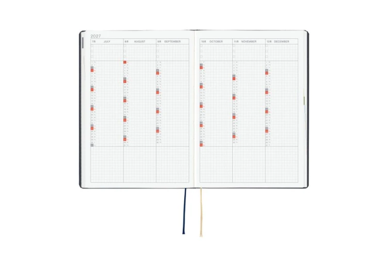 Hobonichi Techo HON A5 2027 Slash (Navy) - kalendarz dzienny ENG _ Jan Start _ Mon Start NOTEKA (2).jpg
