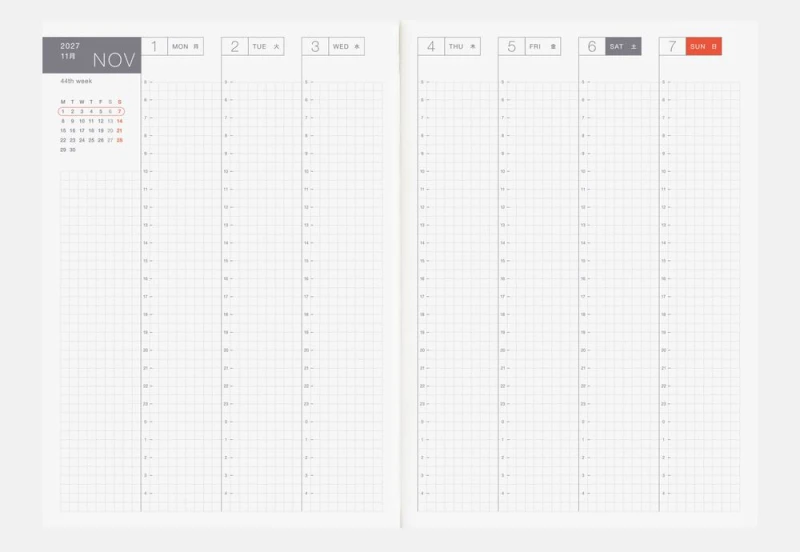 Hobonichi Techo Cousin A5 2027 - kalendarz dzienny ENG _ Jan Start _ Mon Start NOTEKA (7).jpg